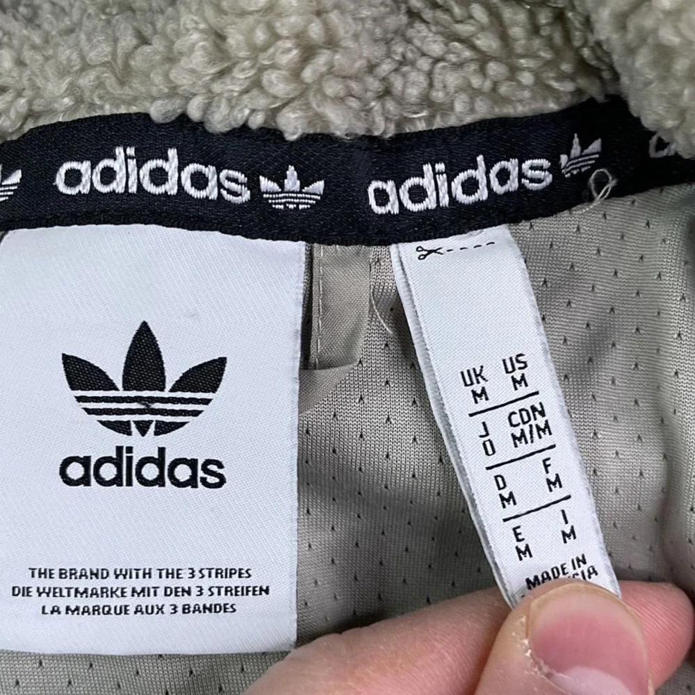 Adidas Jacket‎ Mens Medium Tan Sherpa Fleece Snowboarding Full Zip Polar Coat